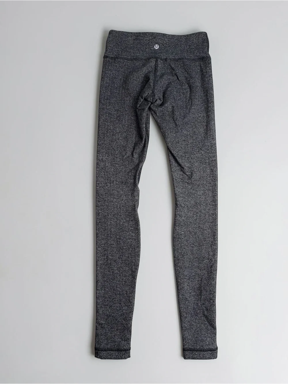 Lululemon Wunder Under Pant Heathered Herringbone Black Size 4 Full Length 30